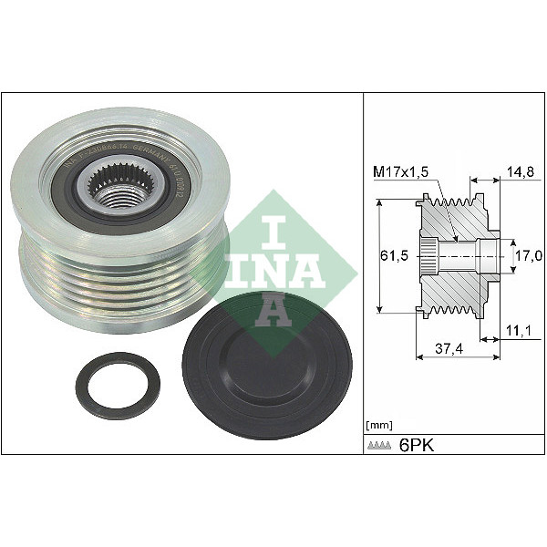 SCHAEFFLER INA 535 0348 10 Alternator - sprzęgło jednokierunkowe